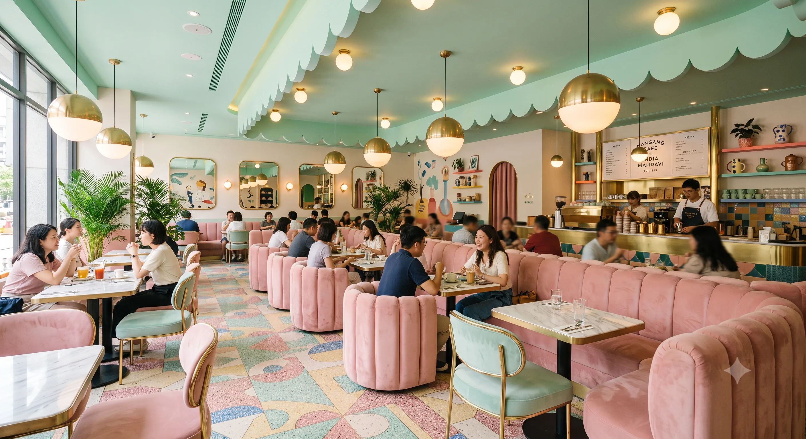 India Mahdavi スタイル・キャンディカラーカフェ