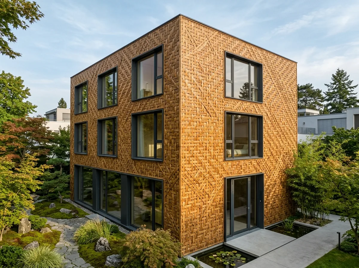 建築ファサードにおける竹編みの新たな表情