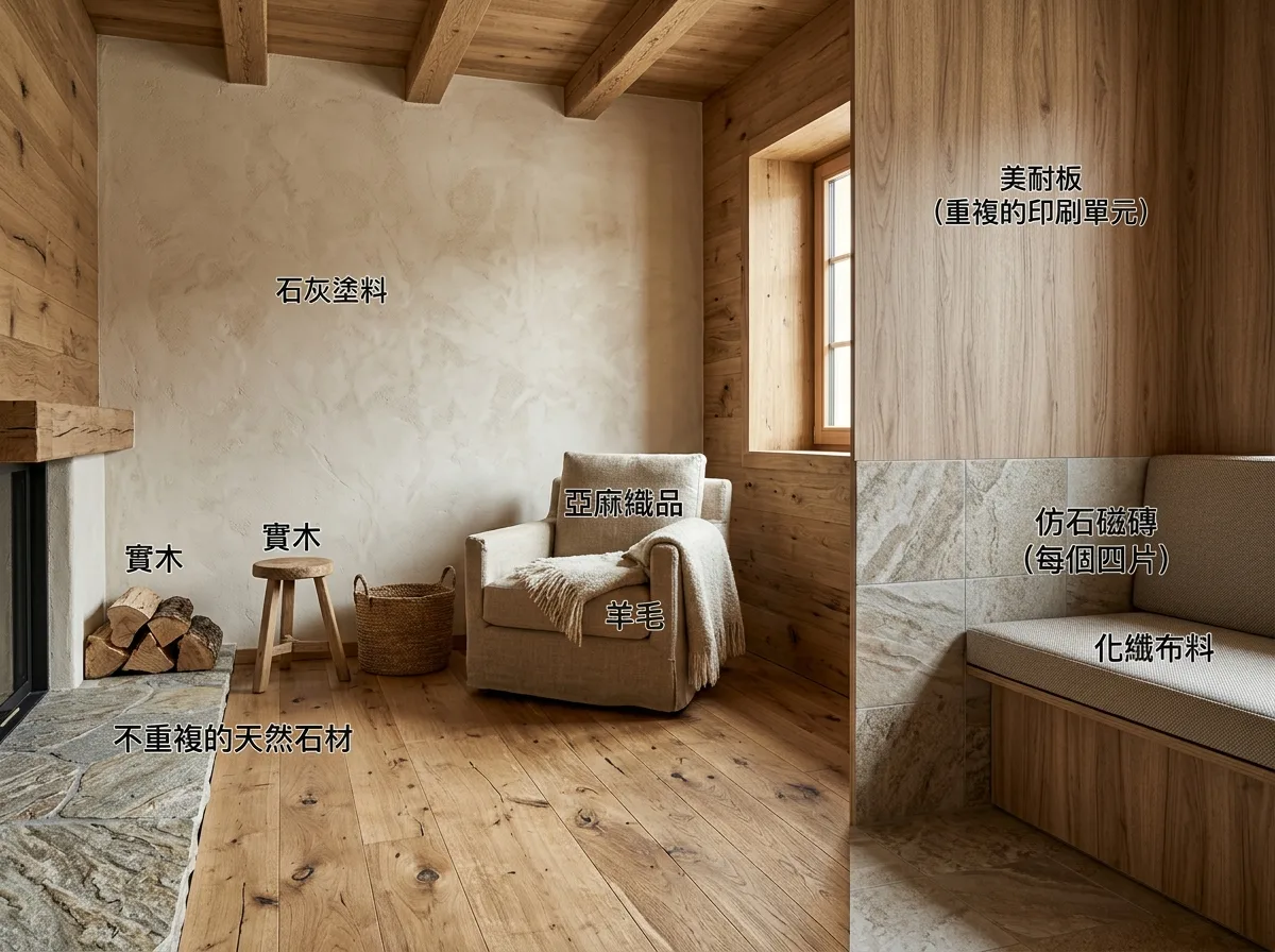 材料与自然的连接：摸得出来是真的
