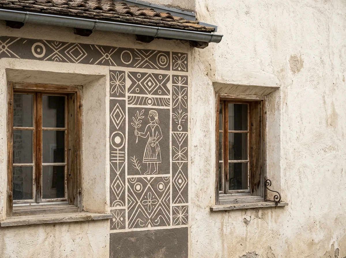 Catalonia・Sgraffito Facades: Scratched Gray Patterns