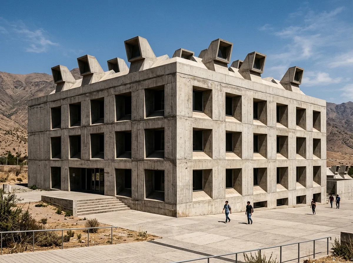 Concrete and Skylight Department Building: Diffused Light from Deep Openings