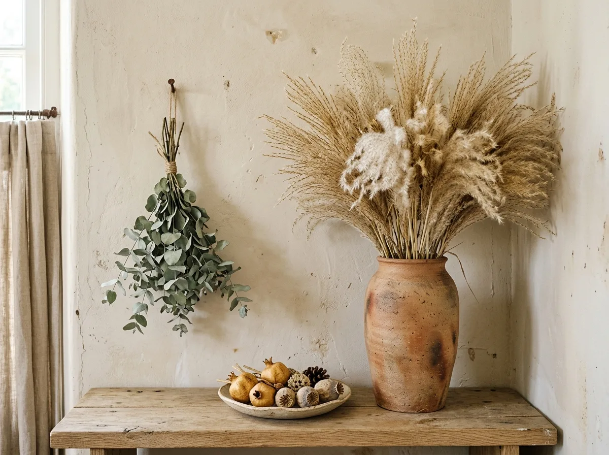 Dried Flowers and Pampas Grass: The No-Care Layer