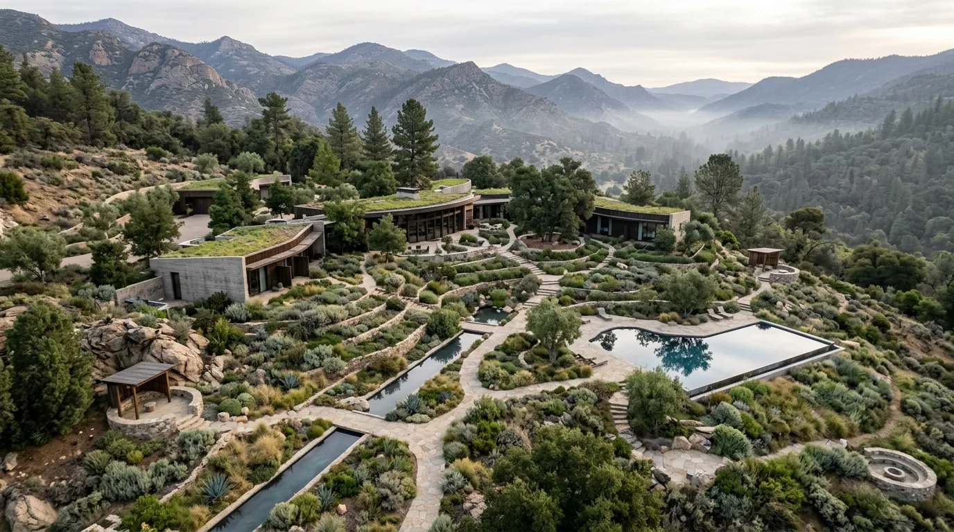 Serene Mountain Path: A Meditative Garden Embracing the Sanctuary