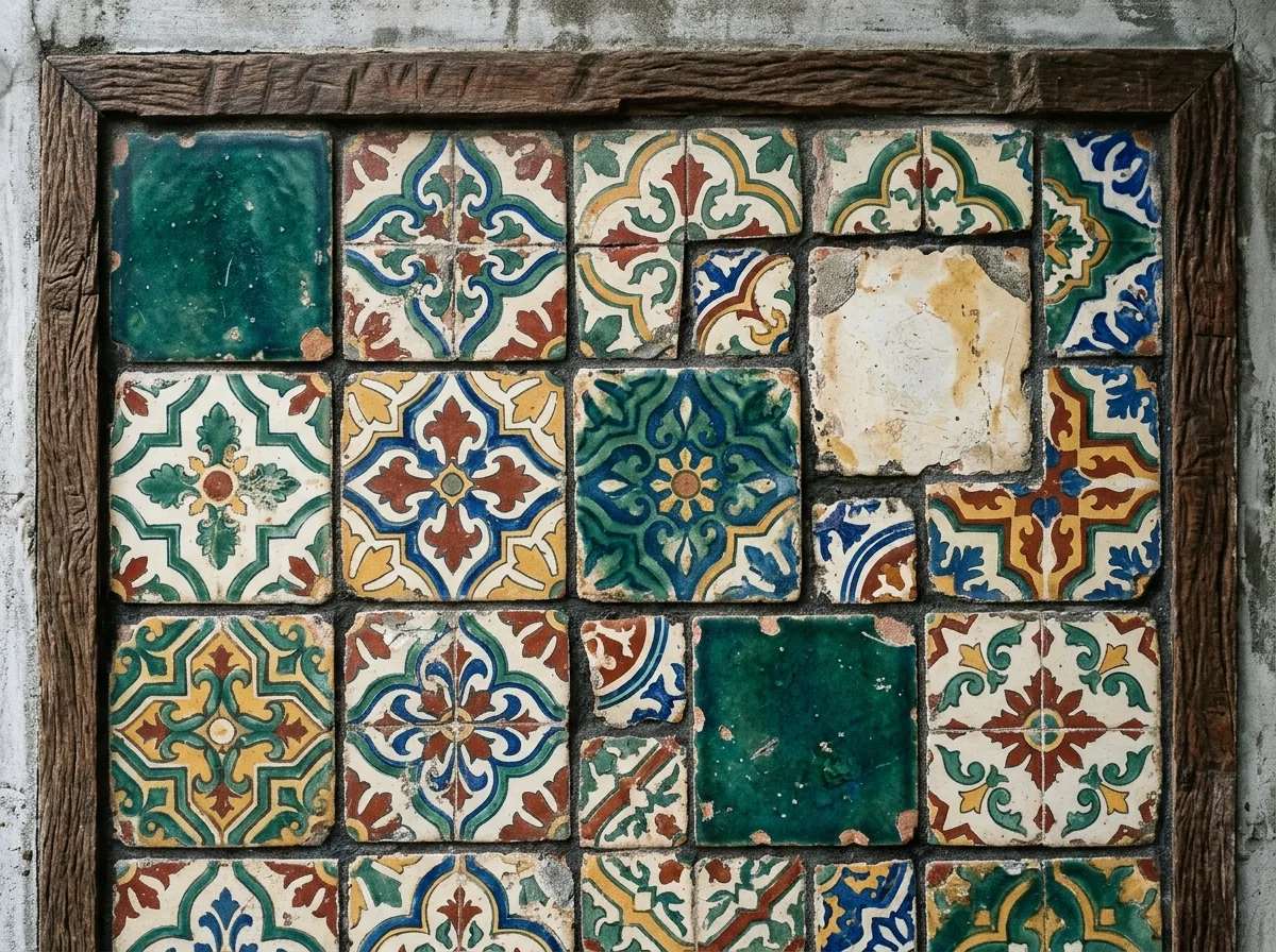 Old Patterned Tiles: Removed Piece by Piece and Re-tiled