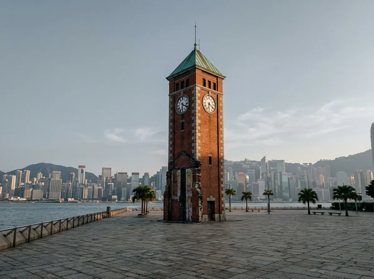 Clock Tower and Dock Remains: An Old Station with Only One Tower Left