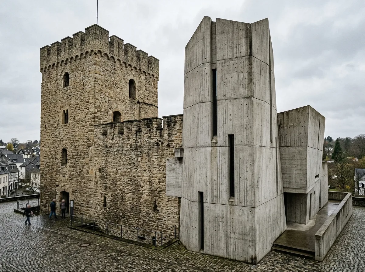 Concrete Tower Inserted into Medieval Castle: A Clash of Old and New