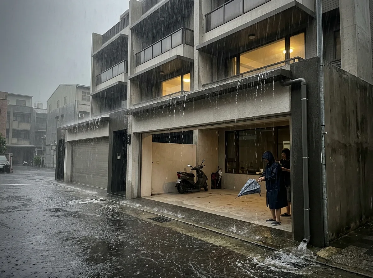 午后雷阵雨：立面淋雨与骑楼下的干燥