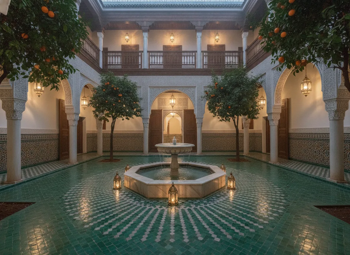 Moroccan Riad・Zellige Tile Courtyard