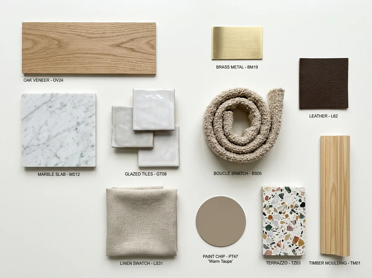 Material Board: Typography and Annotation of Material Samples