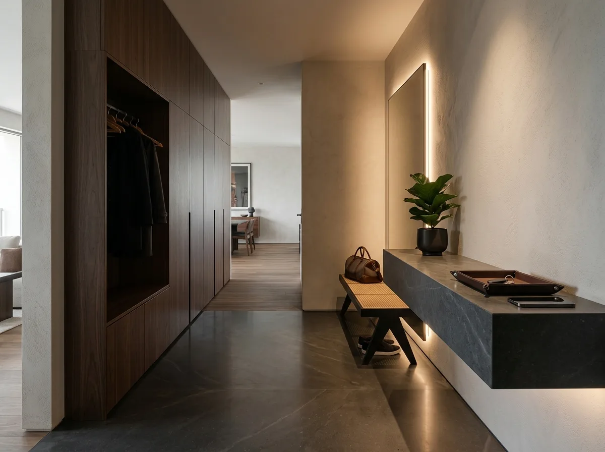 Modern Hotel Style - Entryway: A Buffer Zone for Luggage and Shoes
