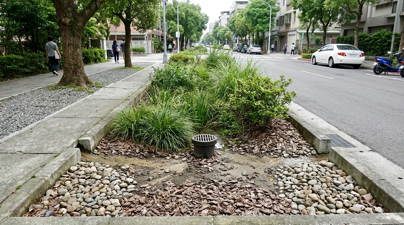 Ecological Landscape · Rain Garden: A Depression on the Street