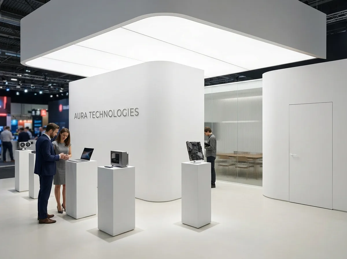 Tech Expo・Minimalist White Box: Booths Where Products are Like Art Pieces