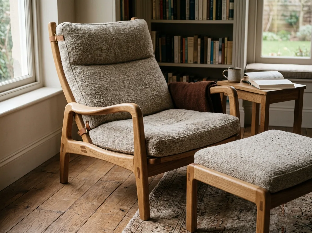 Armchair for Relaxation: Reclined Angle and Wrap-Around