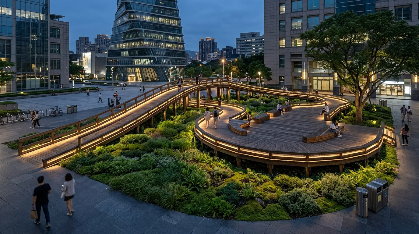 都市高架木栈道