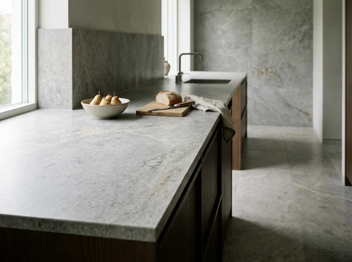 Honed, not polished: Stone should absorb light