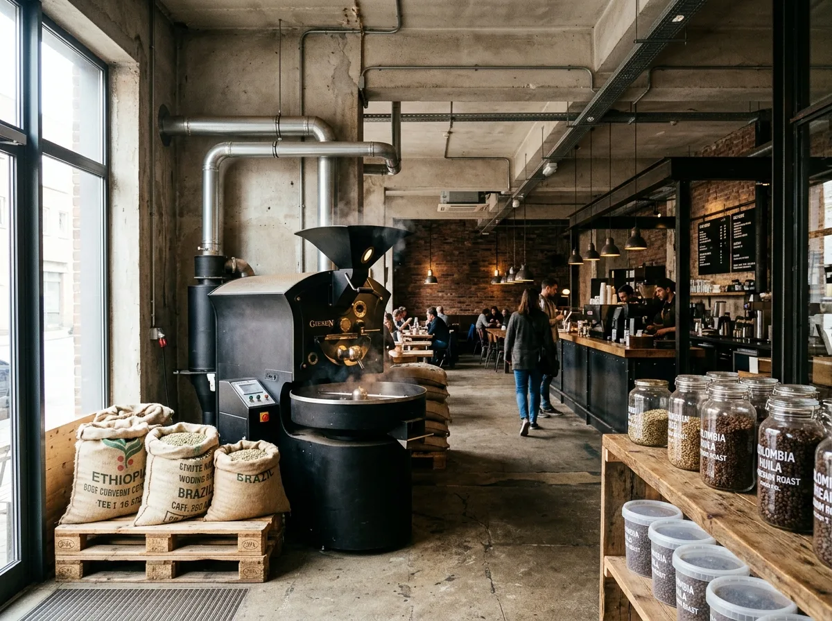 Roasting and Coffee Combination Store: Making Production Visible