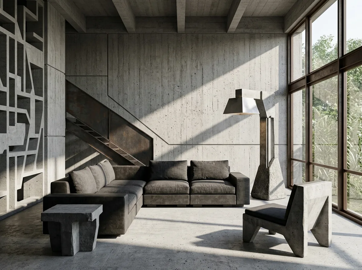 Retouching: Brutalist Transformation, Dialogue of Raw Concrete Spaces
