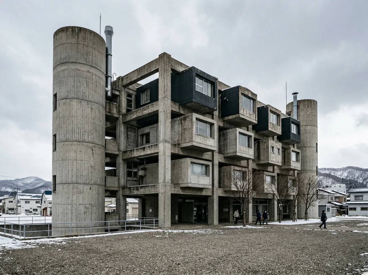 Metabolist Suspended Housing: Core Tower and Pods