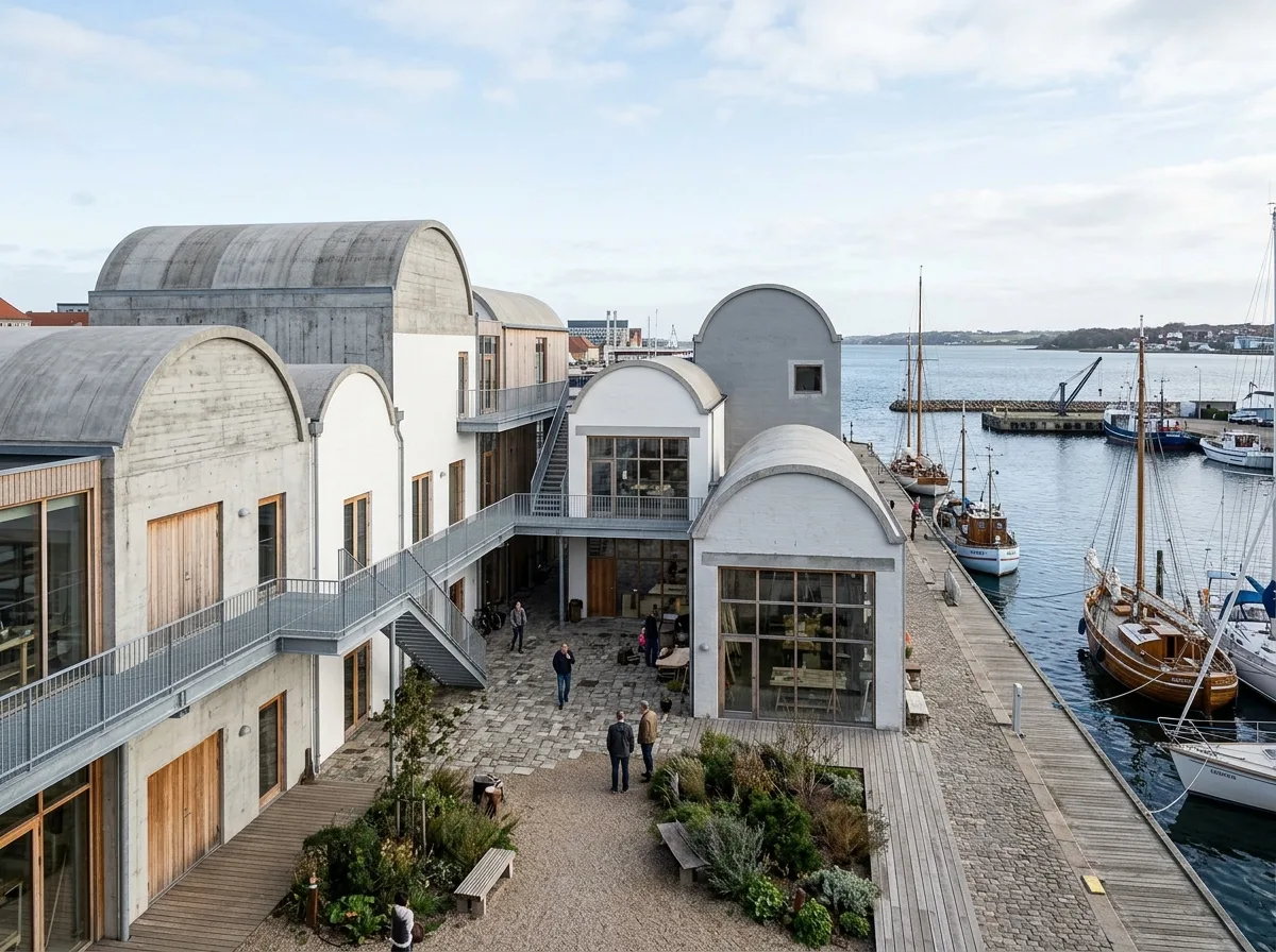 Workshop-like Cultural Center: Concrete Volume and External Circulation