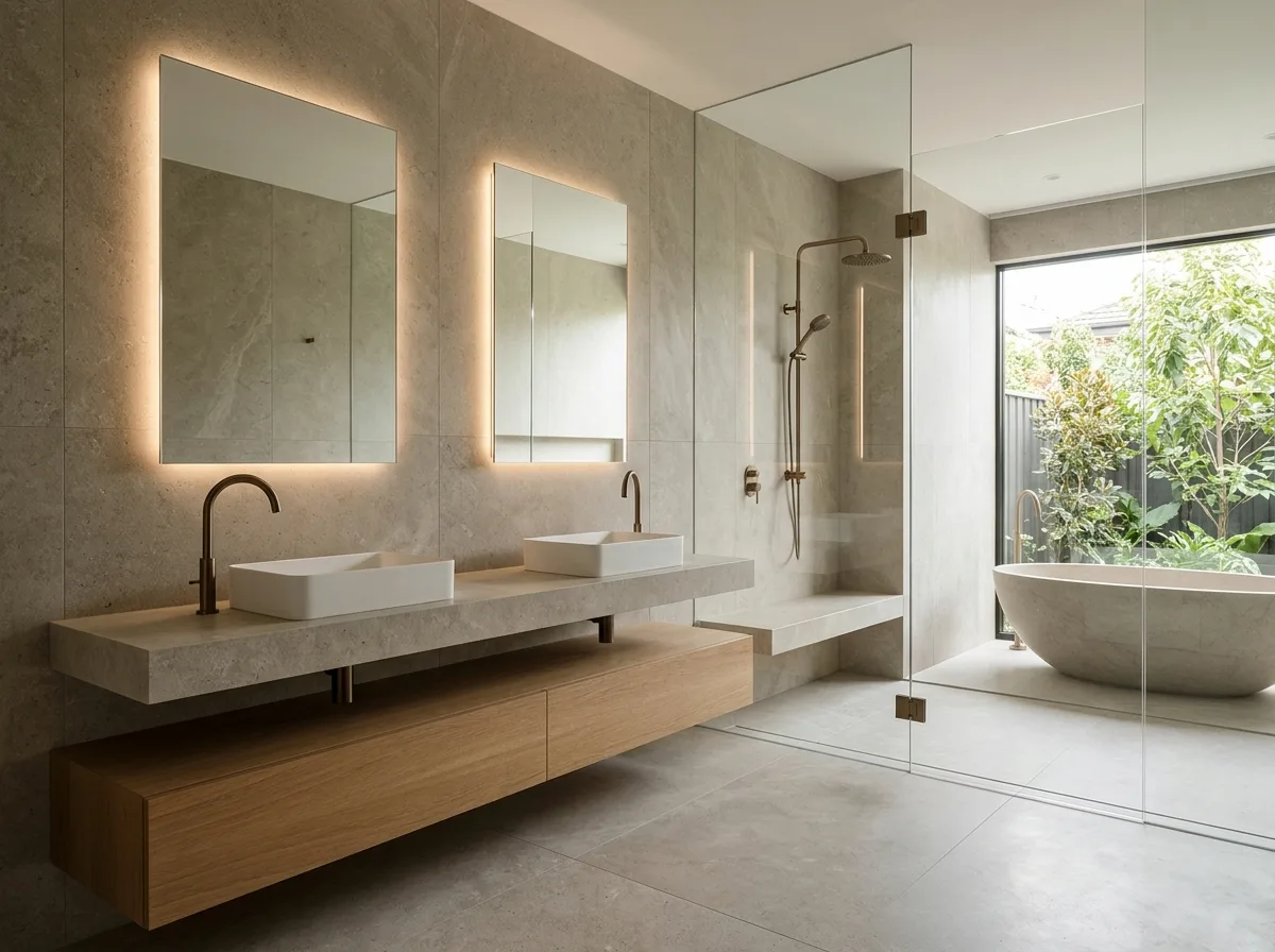 High Transition・Master Bath: One Stone to Rule Them All