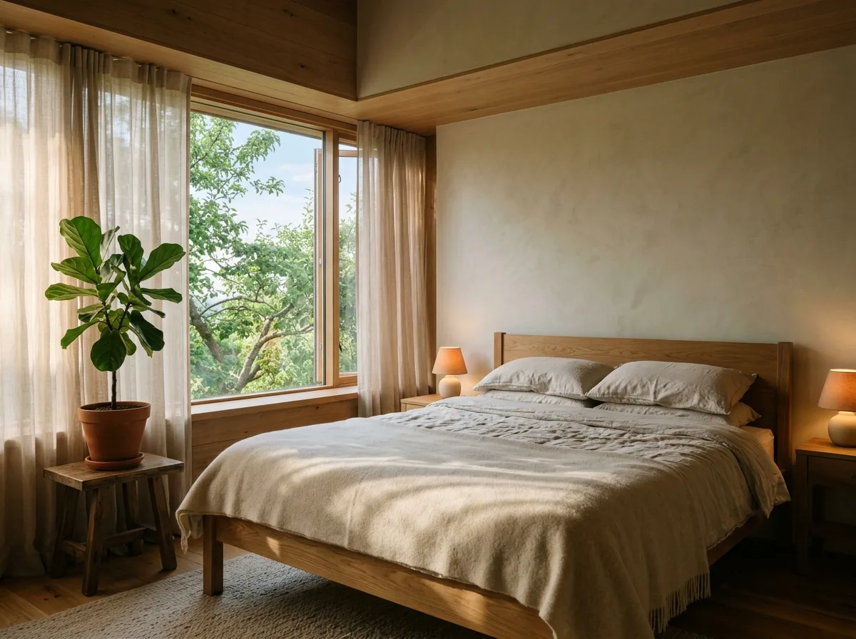 Nature-Inspired Bedroom: Light Upon Waking