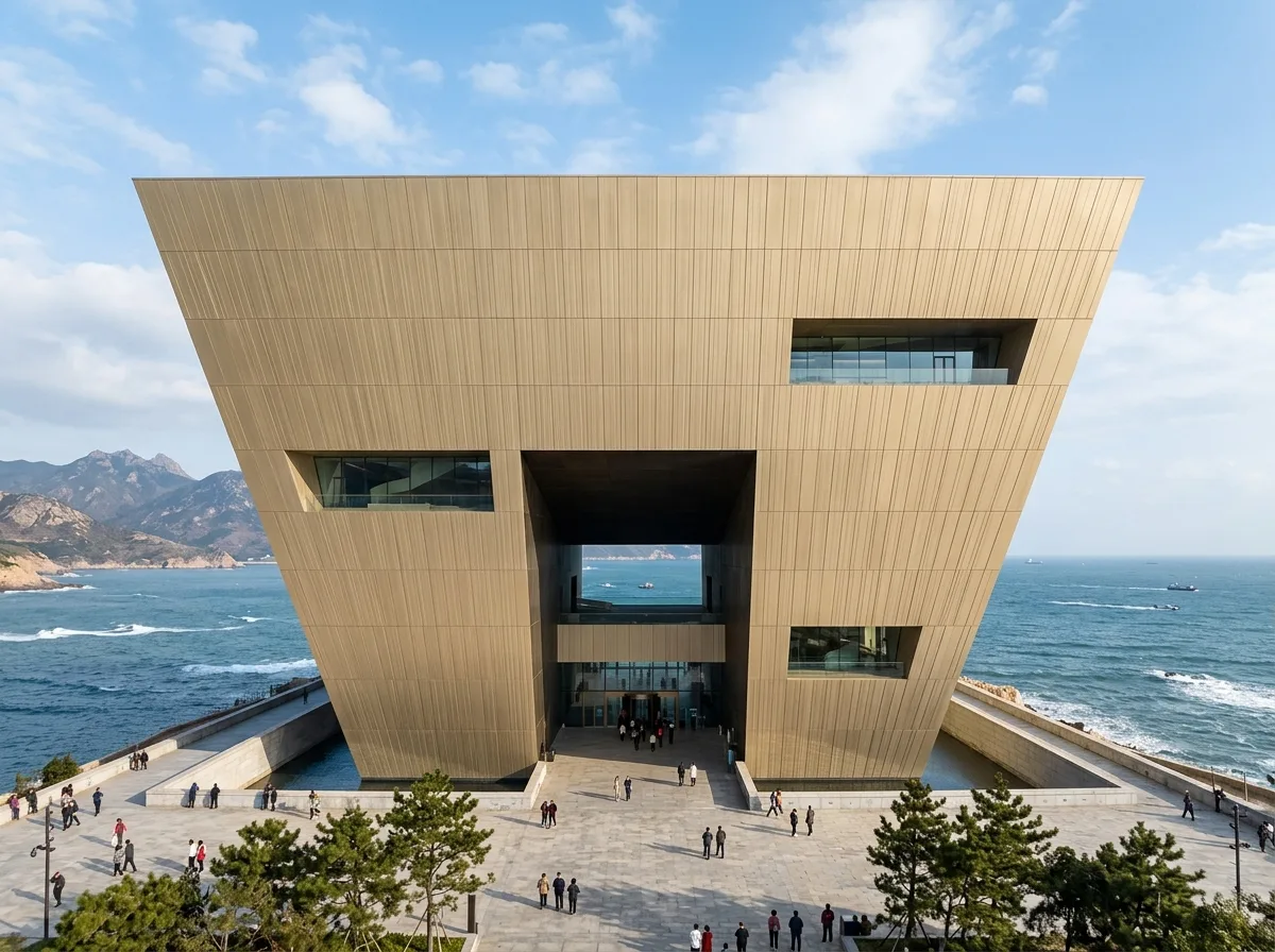Museum Tapering Upwards: Golden Eaves and Three Atria