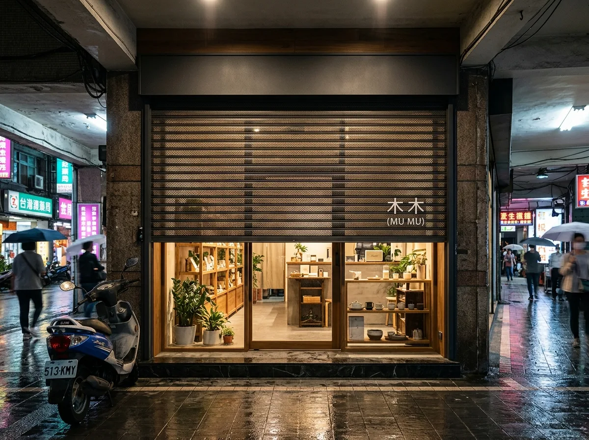シャッターファサード：開店と閉店の二つの顔