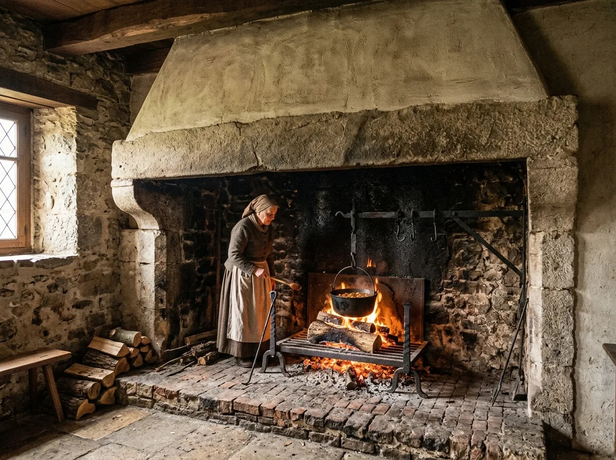 Walk-in fireplace