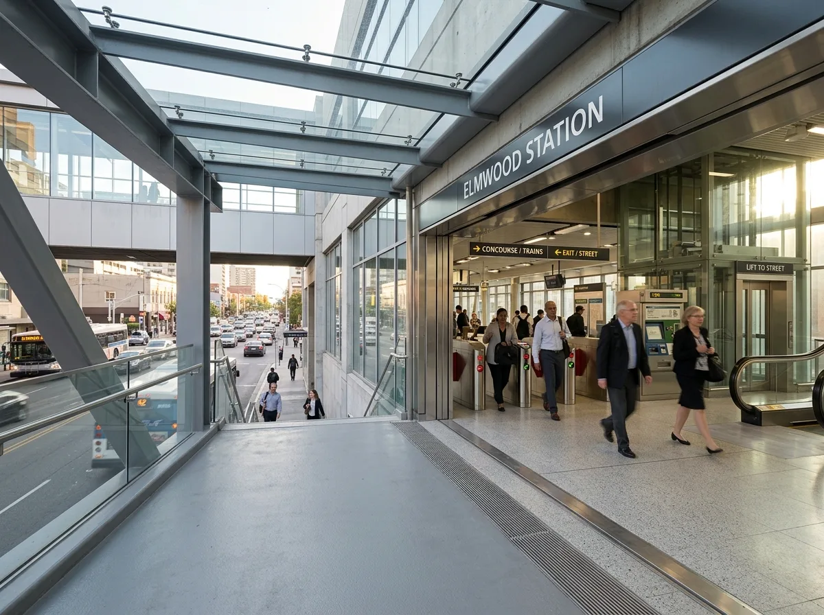 スカイウォークとMRT駅の接続：乗り換え動線の連続性