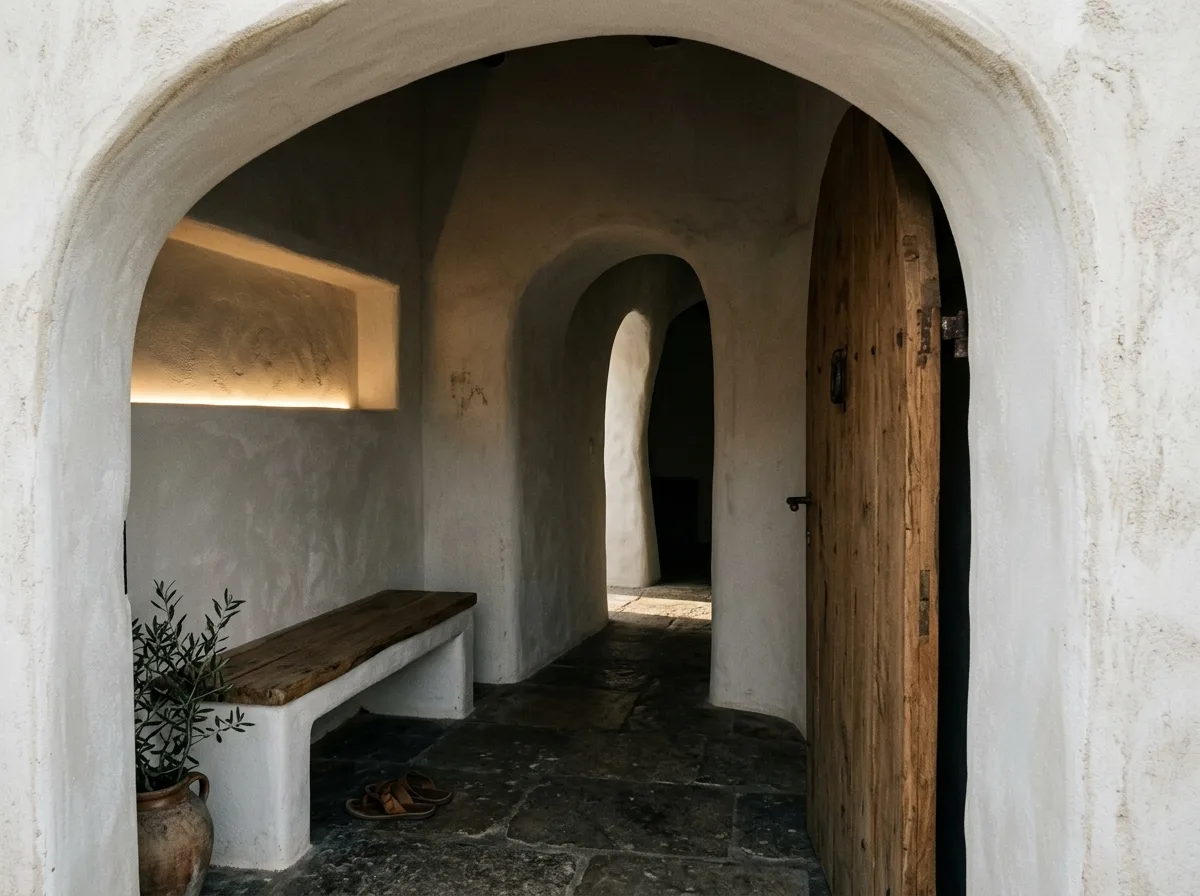 Organic Mediterranean Minimalism・Entryway: A Dark Passage and a Hole