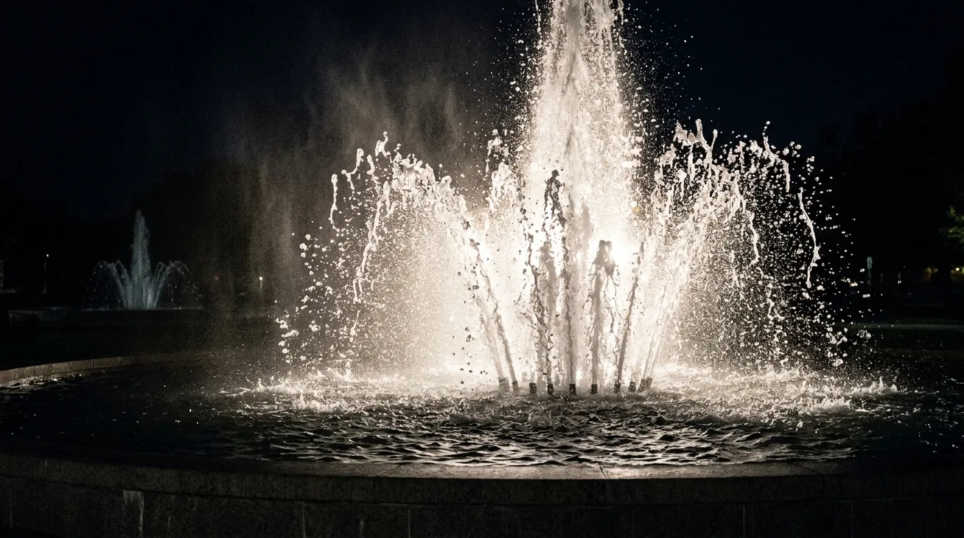 Backlighting Fountains: Water Jets Visible Only Against the Light