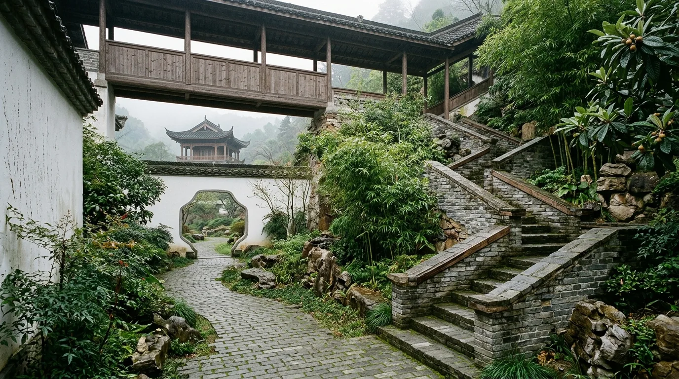 园林式动线：游走、对景与高差的编排