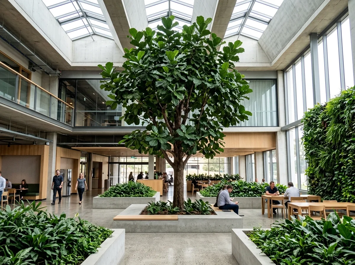 大厅的植栽：是建筑的一部分而不是盆栽