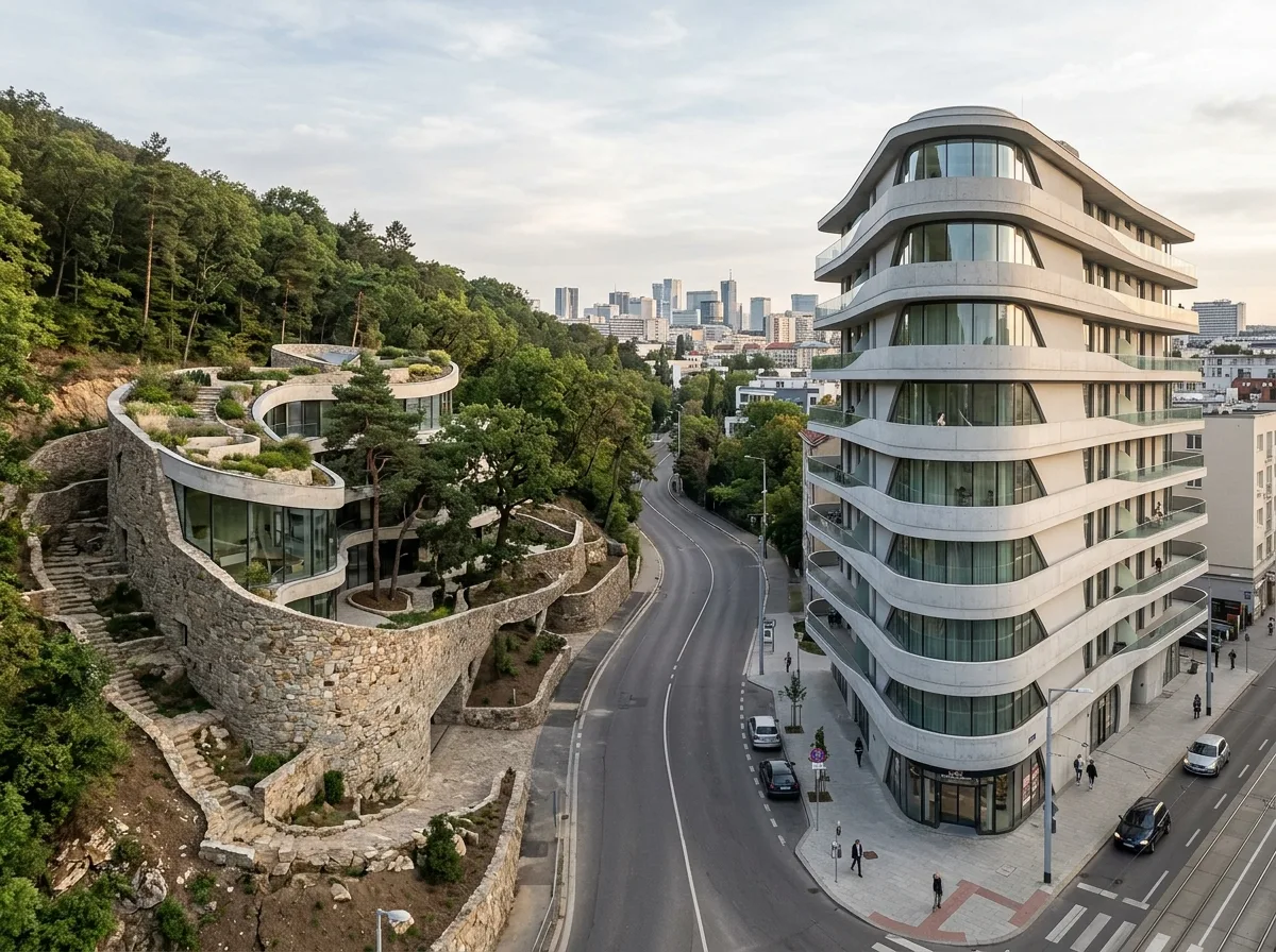 The Difference from Contemporary Organic Architecture: Curves Do Not Necessarily Originate from Topography