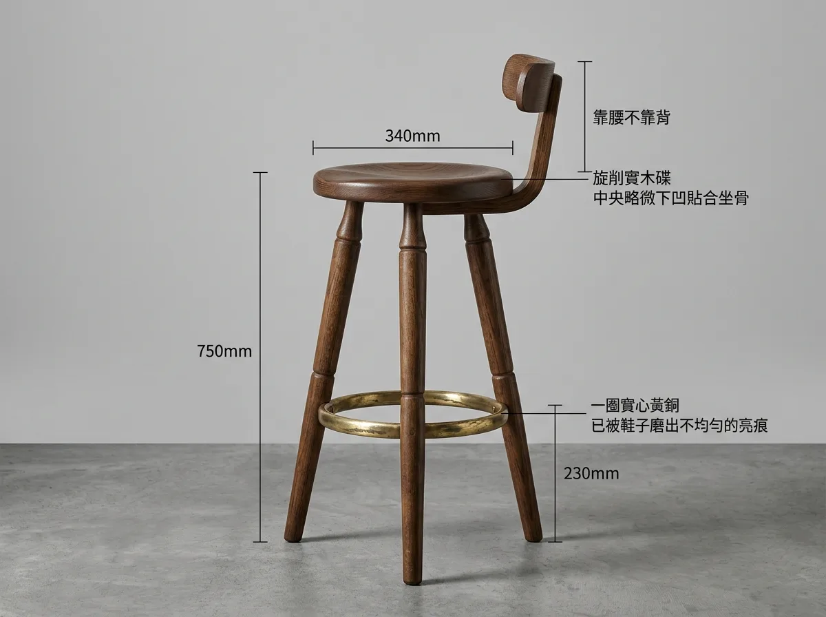 Bar Stool: Footrest Position Determines Comfort