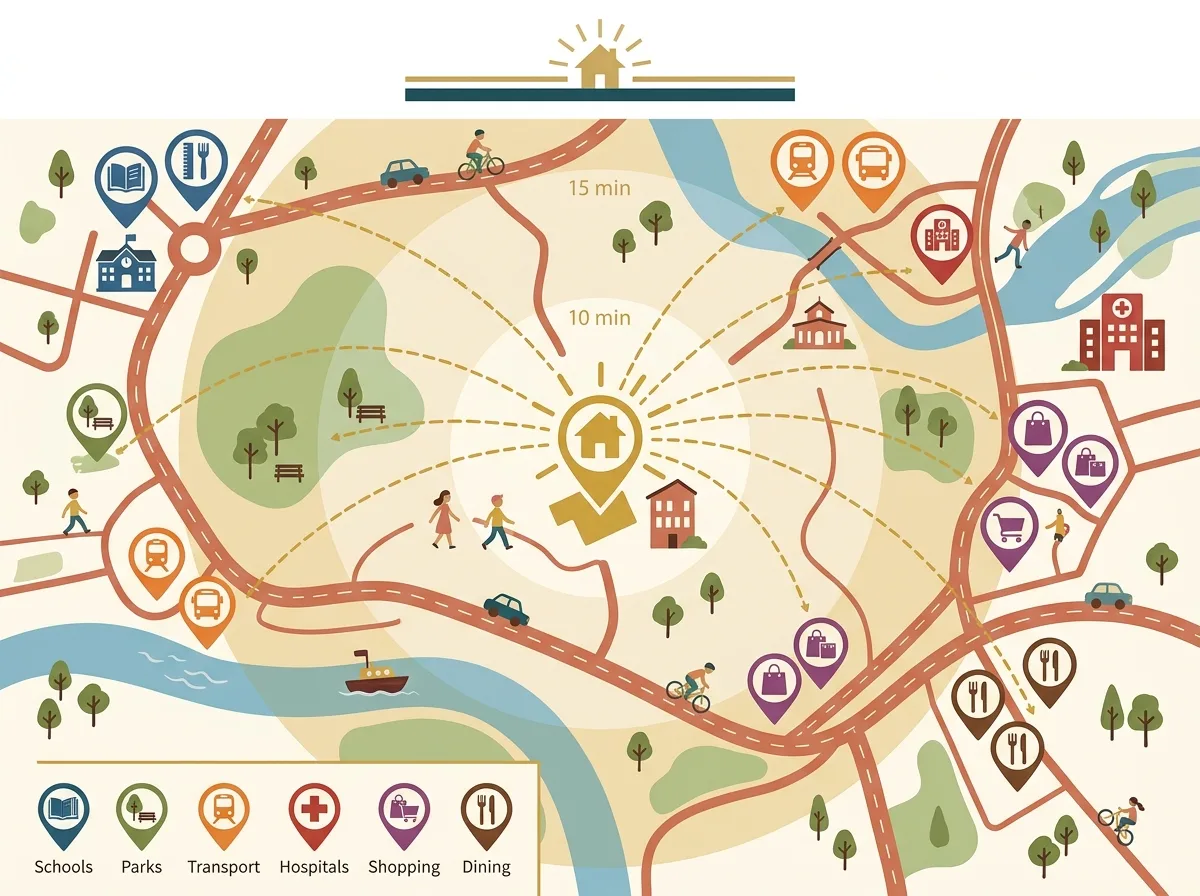 Location Lifestyle Circle Diagram: Visualizing Function and Distance