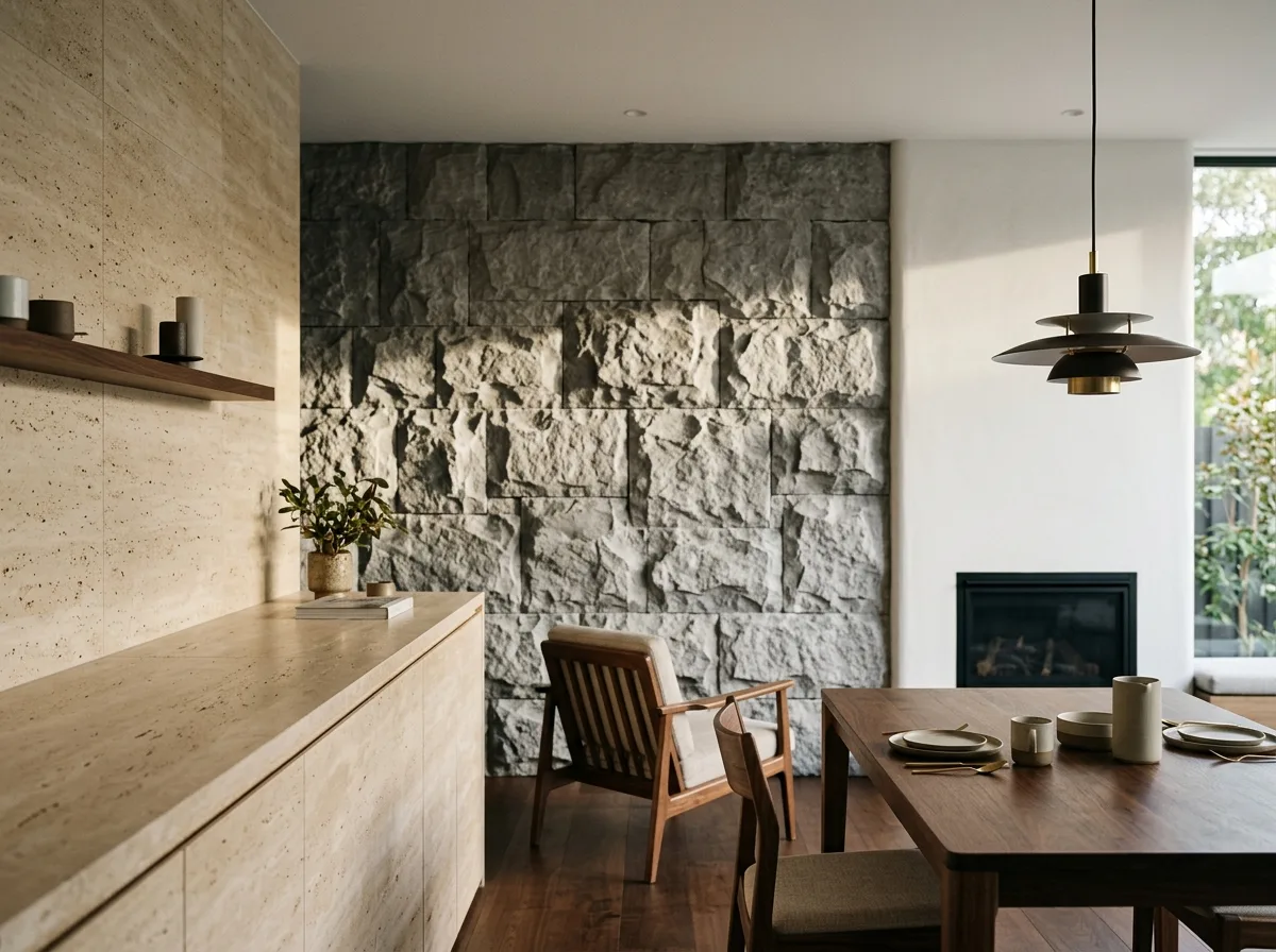 Travertine and Rough Stone: Two Textures