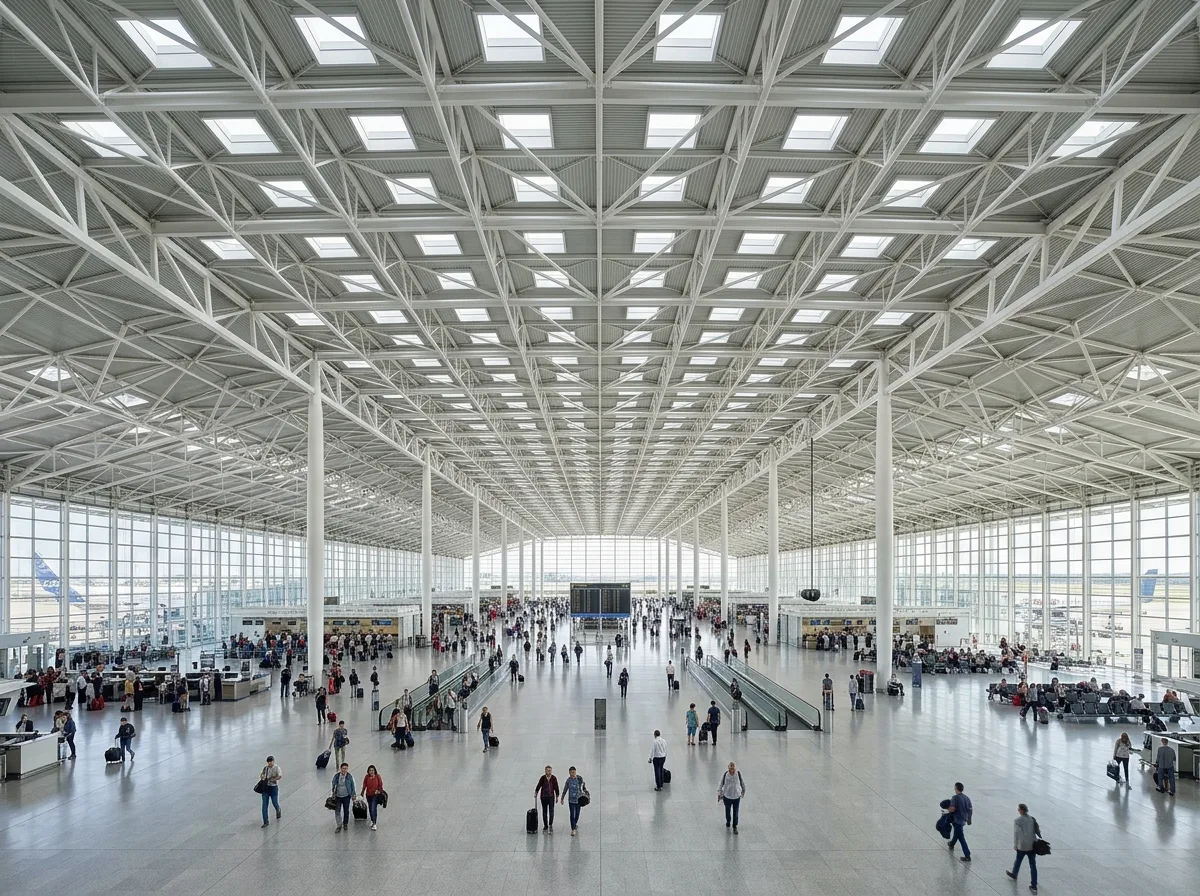 Mega-Span Airport Terminals: Continuous Space with Minimal Columns
