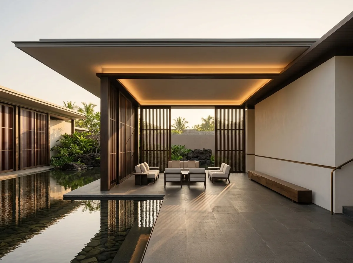Pavilion Hall: Horizon, Screen, and Courtyard