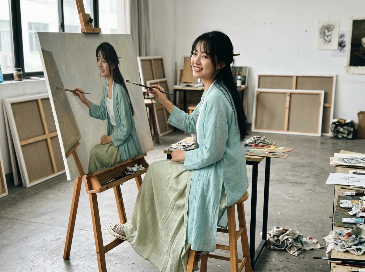 汉服画室回眸：画布上的自画像