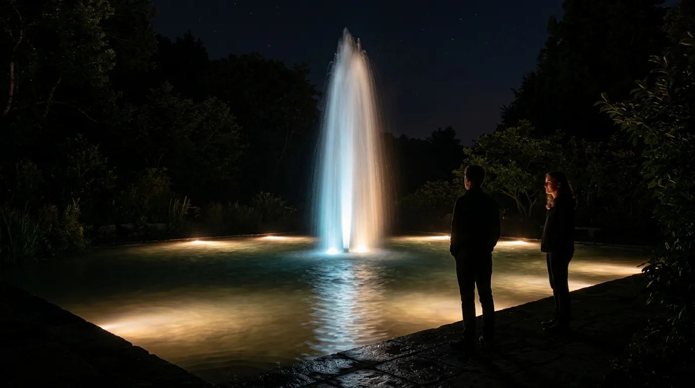 夜间水光:灯藏在水里而不是照着水