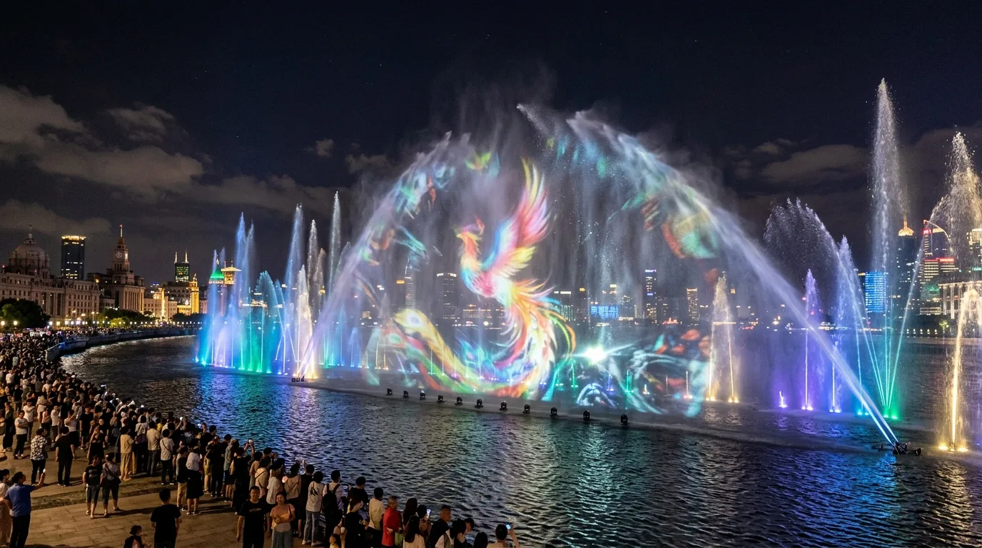 水幕和喷泉秀：水作为投影面