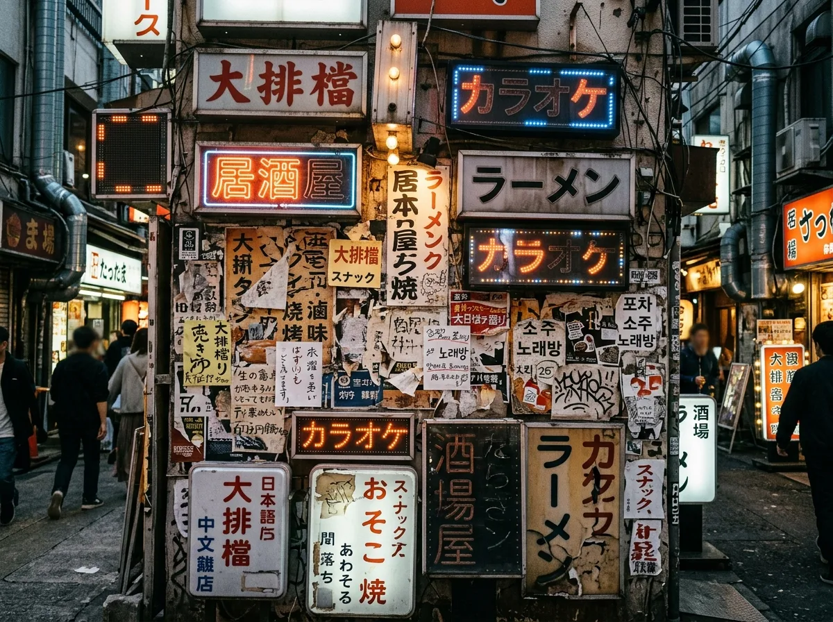 Stacked signs and signage