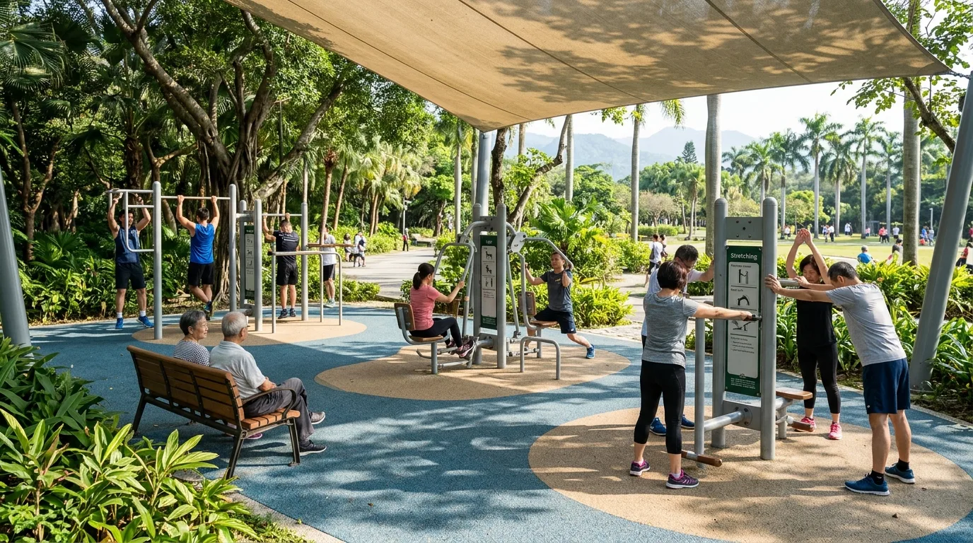 Outdoor Fitness Equipment Area: Zoning and Ground Buffering