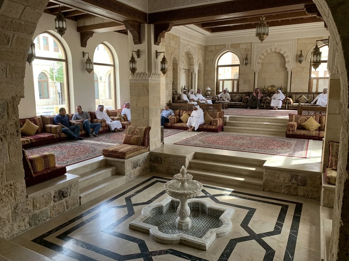 Three Stages of the Reception Hall: Sunken, Raised, and Raised Again