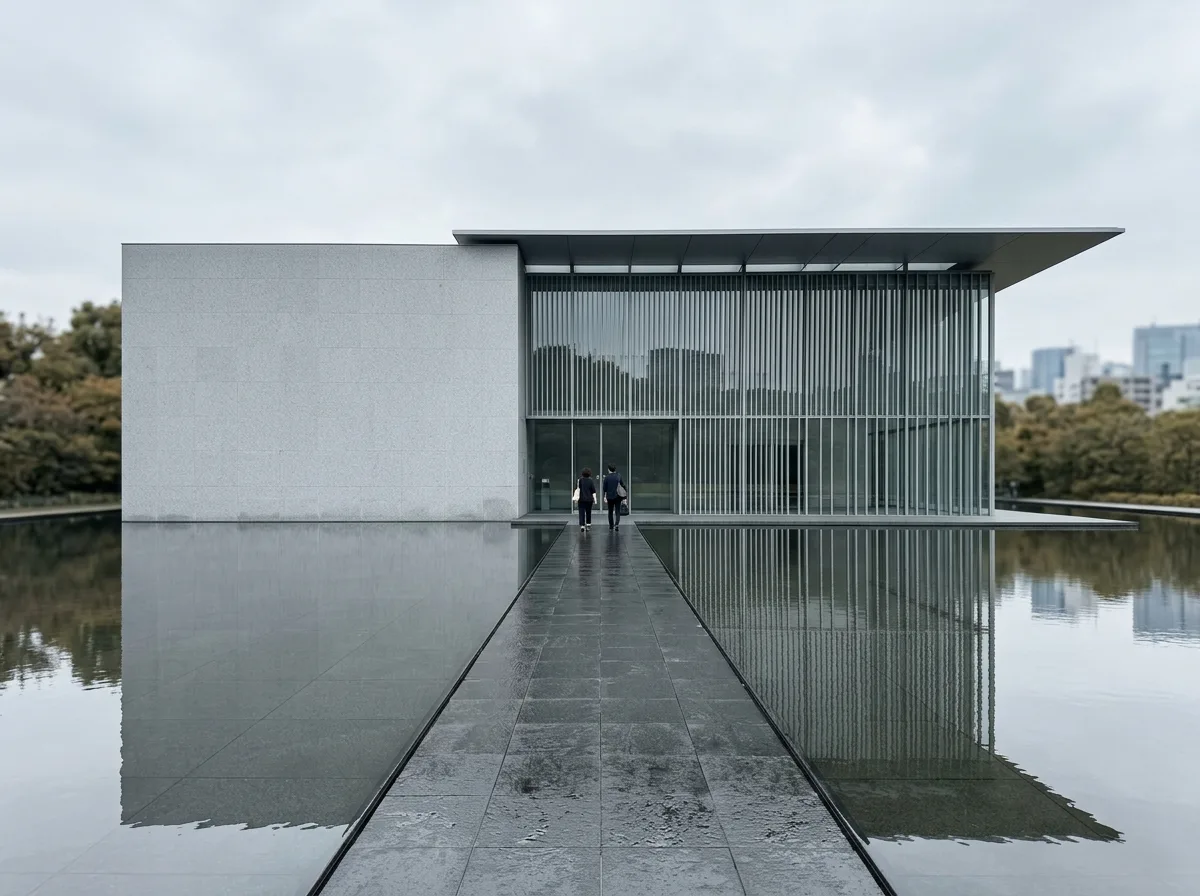 Horyu-ji Treasures Museum: A Square Glass Box on a Water Basin