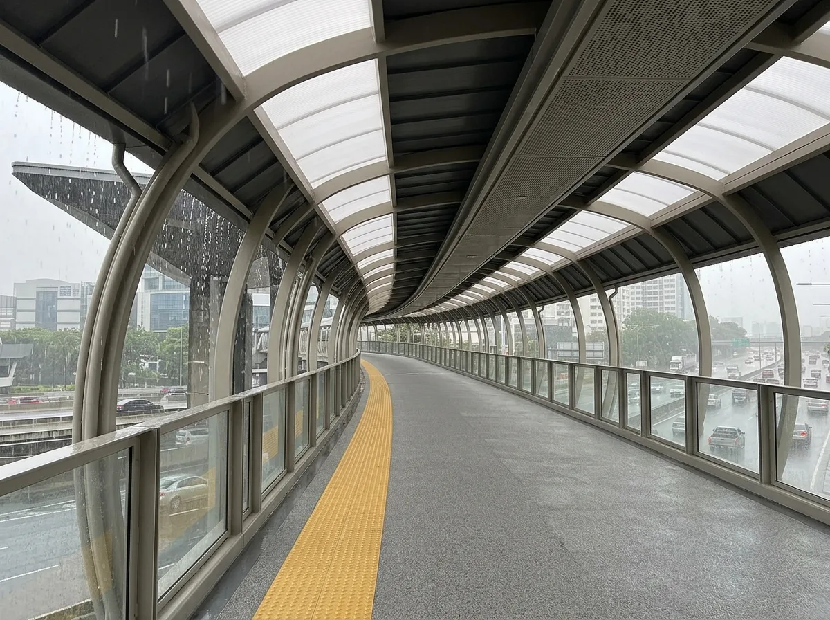 Skybridge Canopy: A Semi-Open Covering Strategy