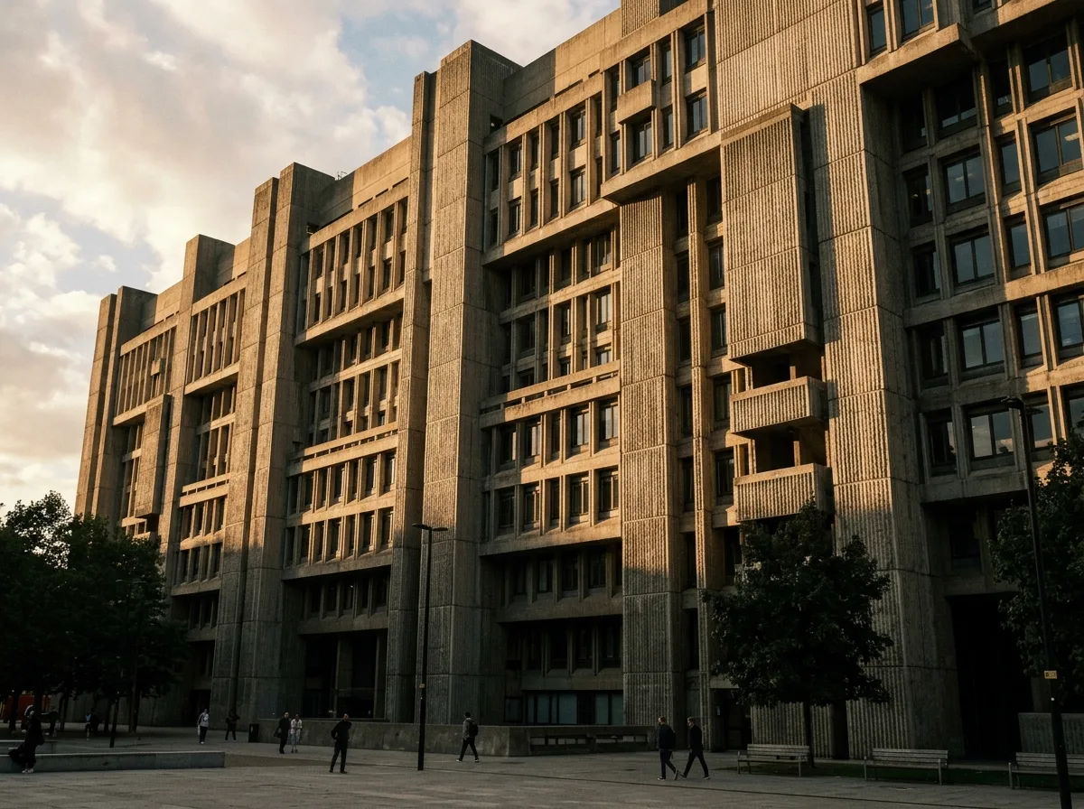 Brutalist Light and Shadow Etched Facade