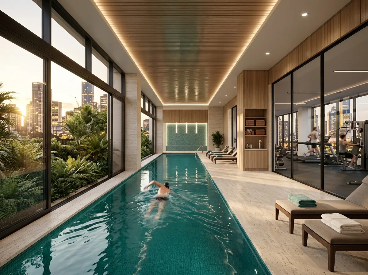 Public Facility Scenario Image: Usage Scenes of Gym and Swimming Pool
