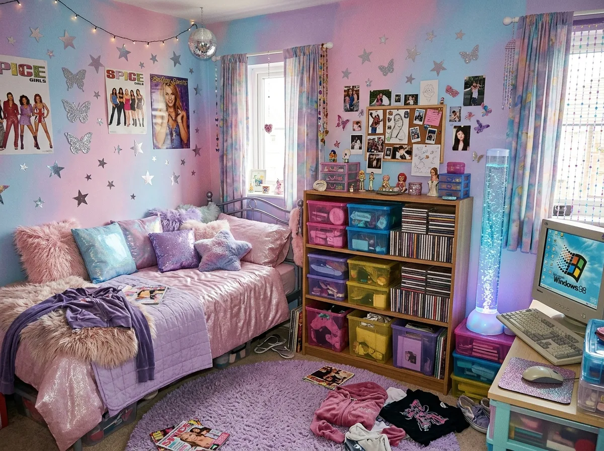 Y2K Teen Room: Star Wall Decals and Plushies